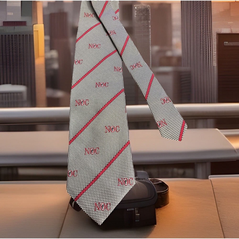 Rivetz of Boston 3.75x59" NOC Strips & Dots Northern Oklahoma Mens Neck Tie Silk